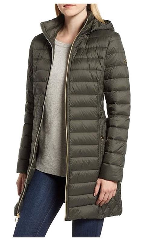 michael kors women long quilted jacket|Michael Kors winter puffer jacket.